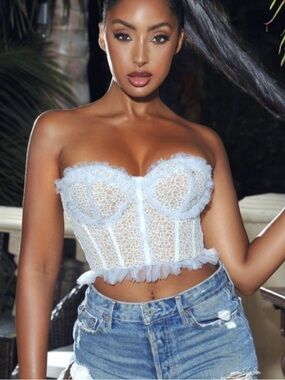 Miss Circle Beyond Nine Five (B95) Orah White Mesh Corset Size Small